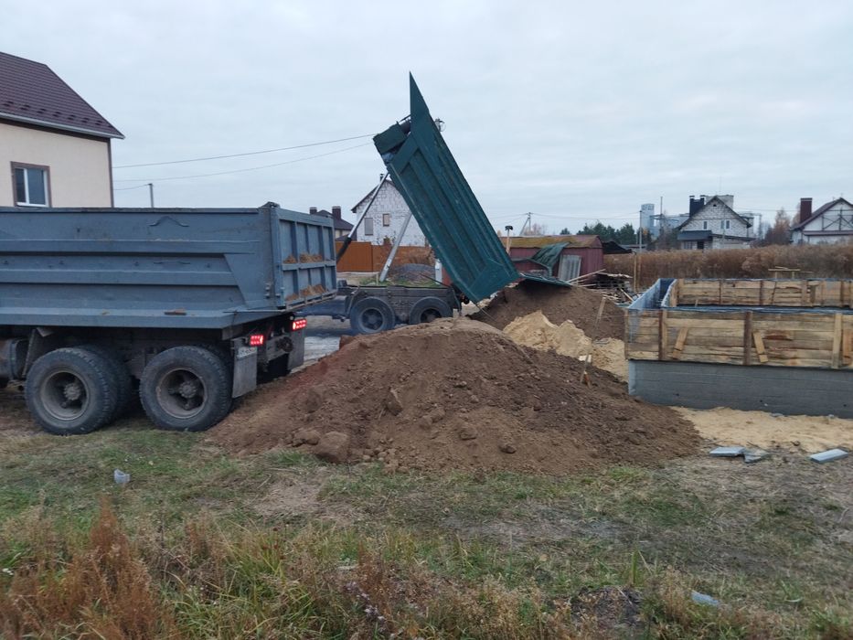 Подсыпка песок чернозем щебень отсев Камаз Зил