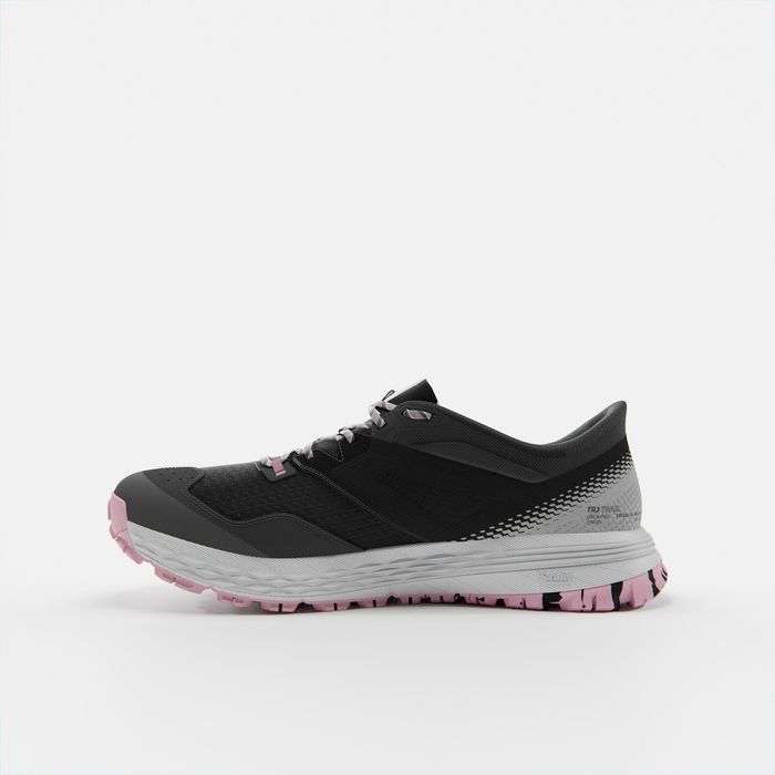 CALÇADO DE TRAIL RUNNING MULHER TR2 Cinzento Carbono/Botão de Rosa