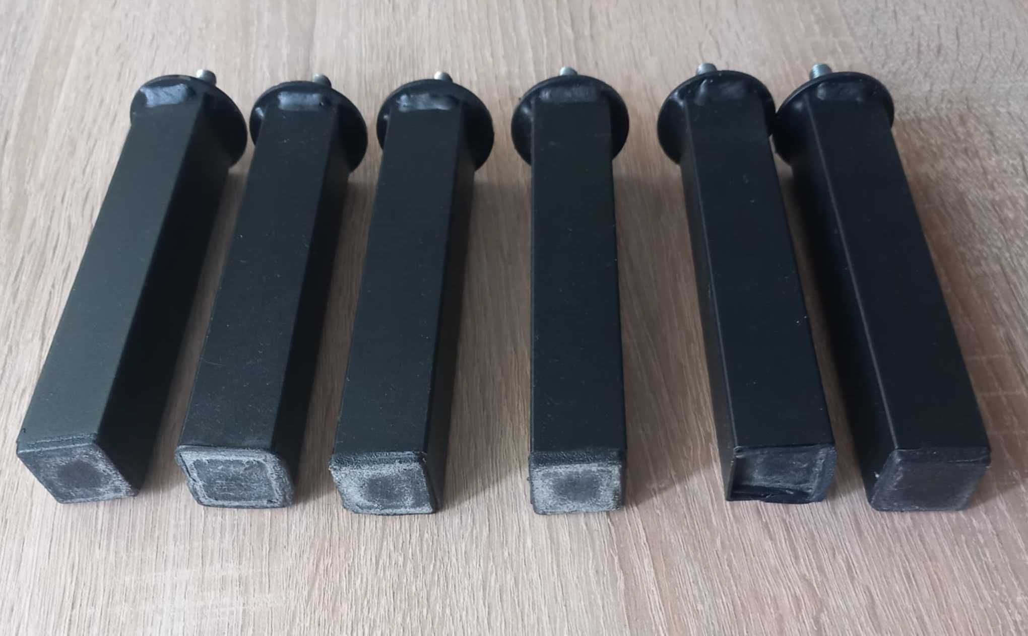 Nogi meblowe do łóżka kanapy x6 czarny mat prosta uniwersalna H15cm M8
