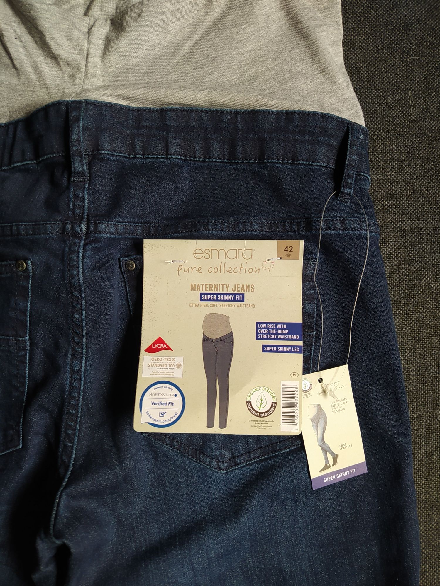 Spodnie ciążowe jeans rozm. 42 niebieskie