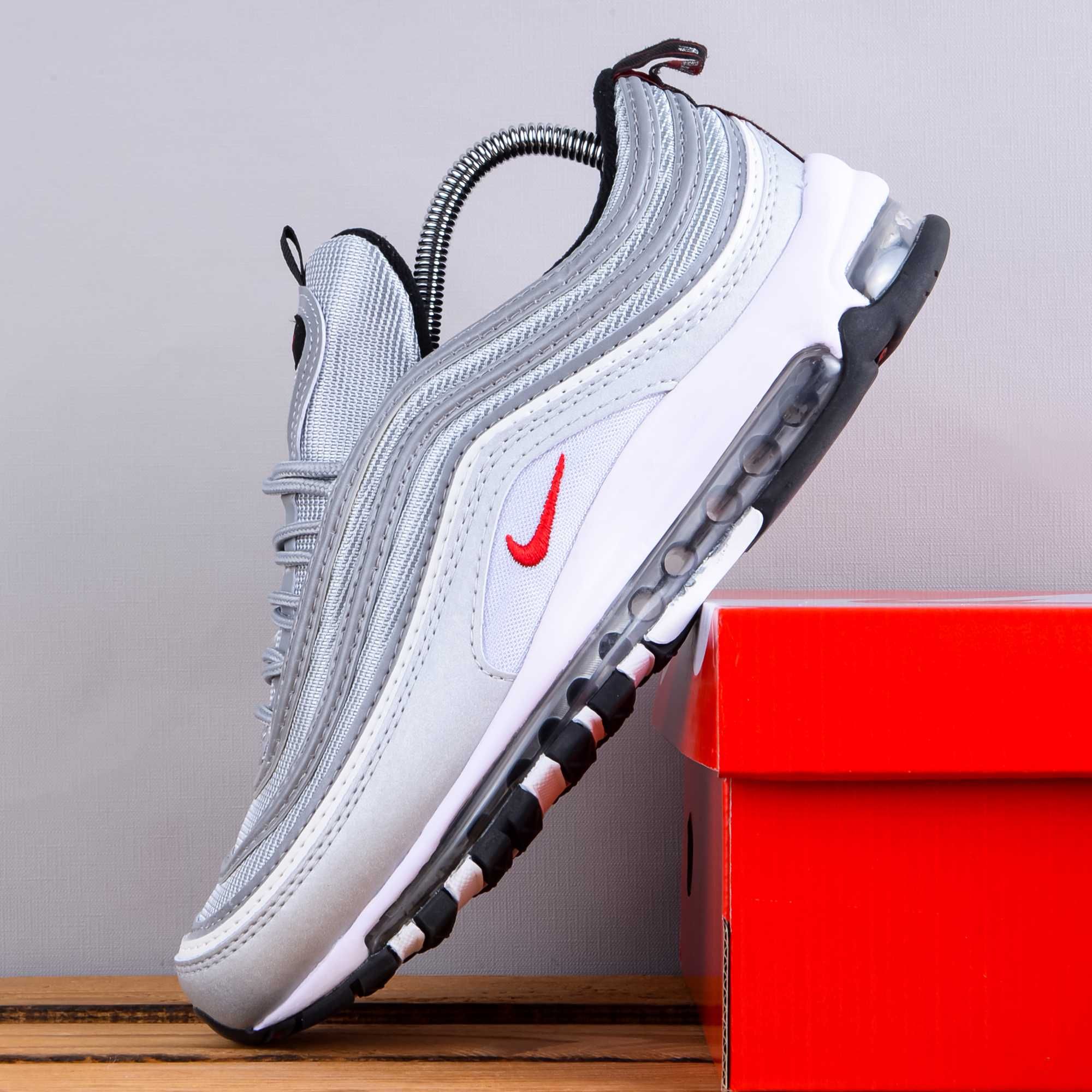 (1678-1737) Кросівки Nike Air Max 97 срібло (37-45) найк найк