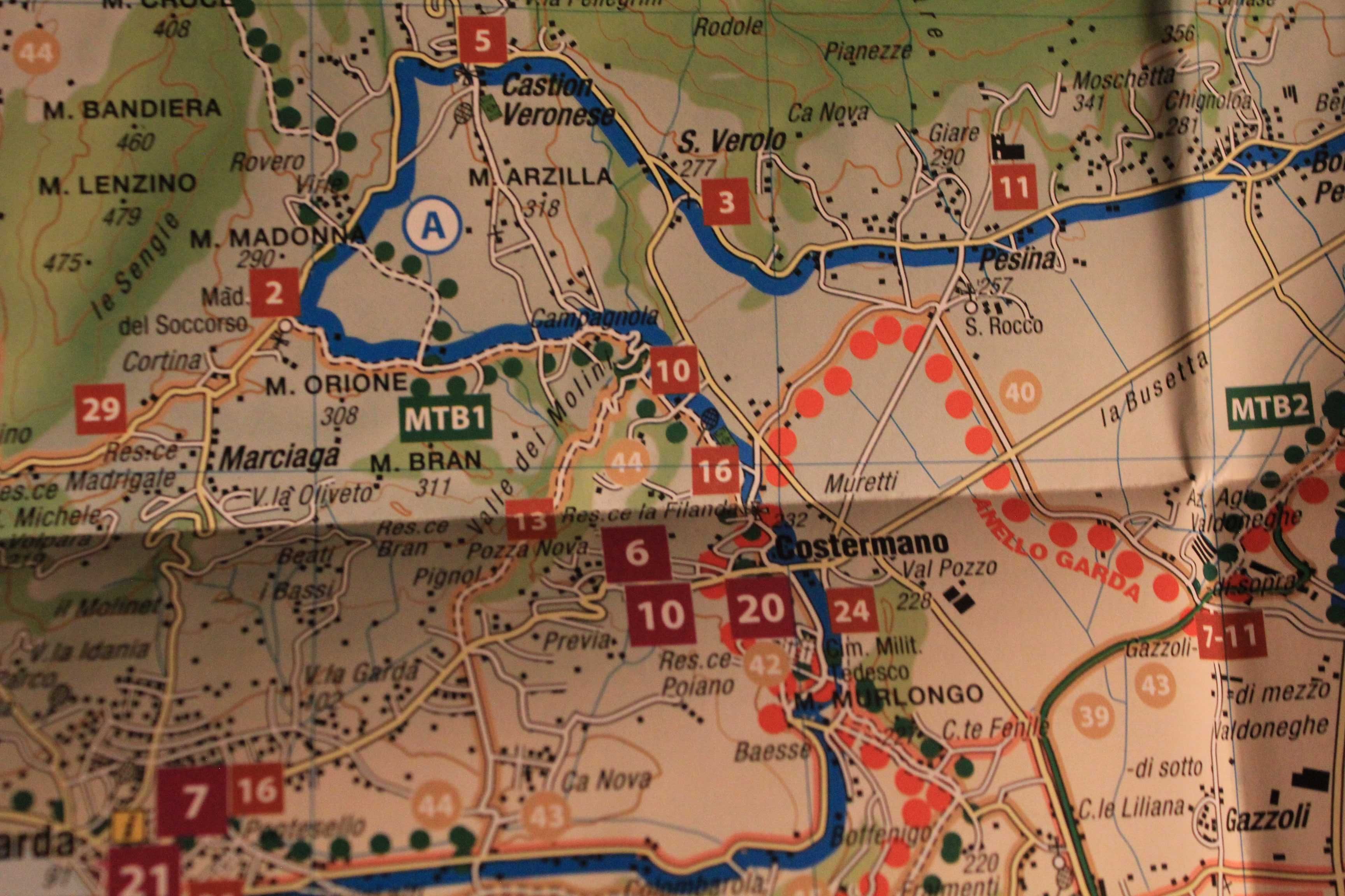 Włochy-prowincja Werona-jez.Garda-mapa-trasy rowerowe-725