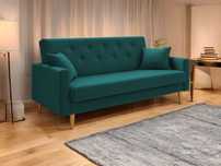 ROZKŁADANA wersalka pik kanapa sofa tapczan do salonu welur beżowa 2os