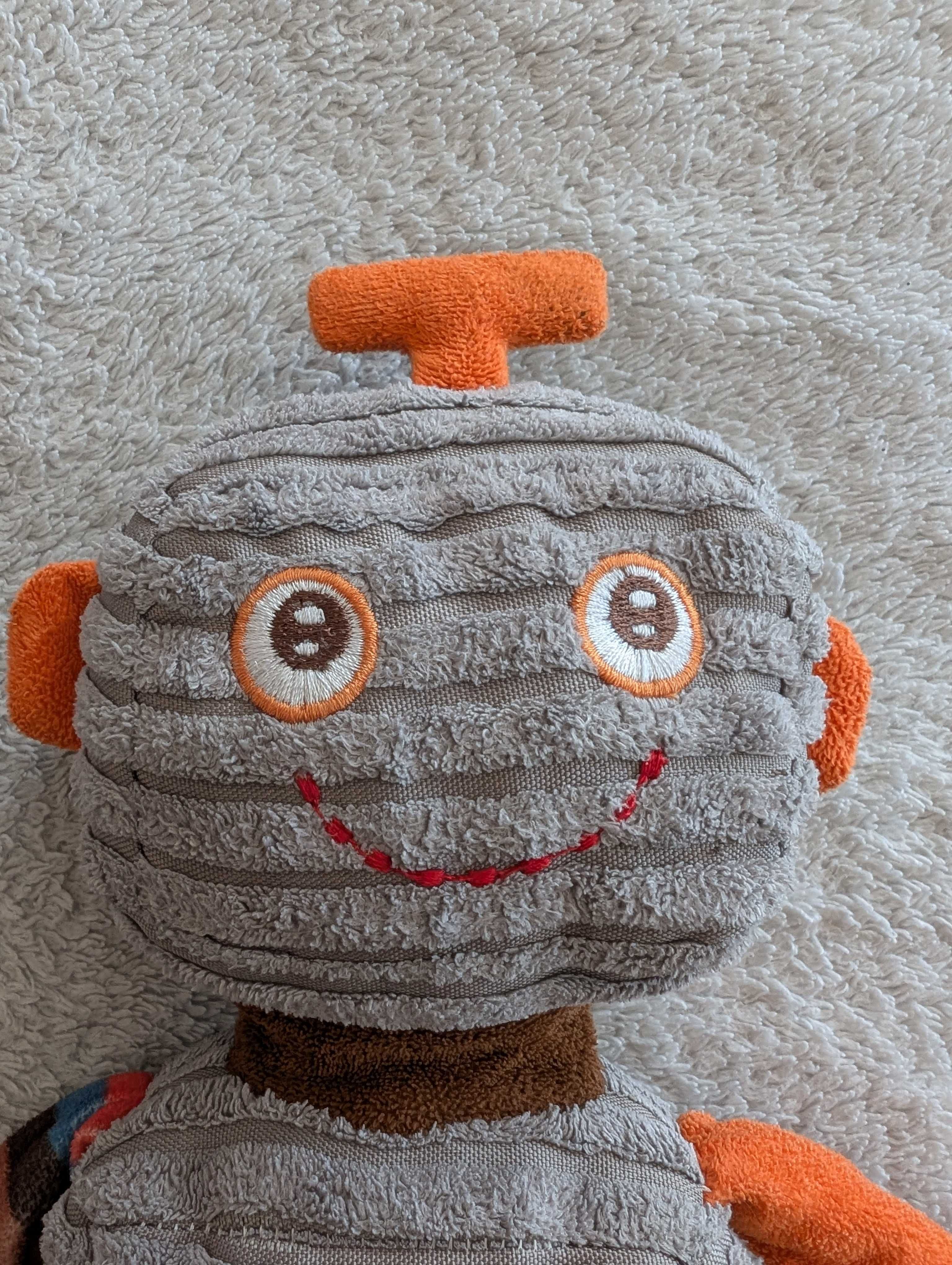 Duża szara kolorowa maskotka robot Robokidz by Teddykompaniet