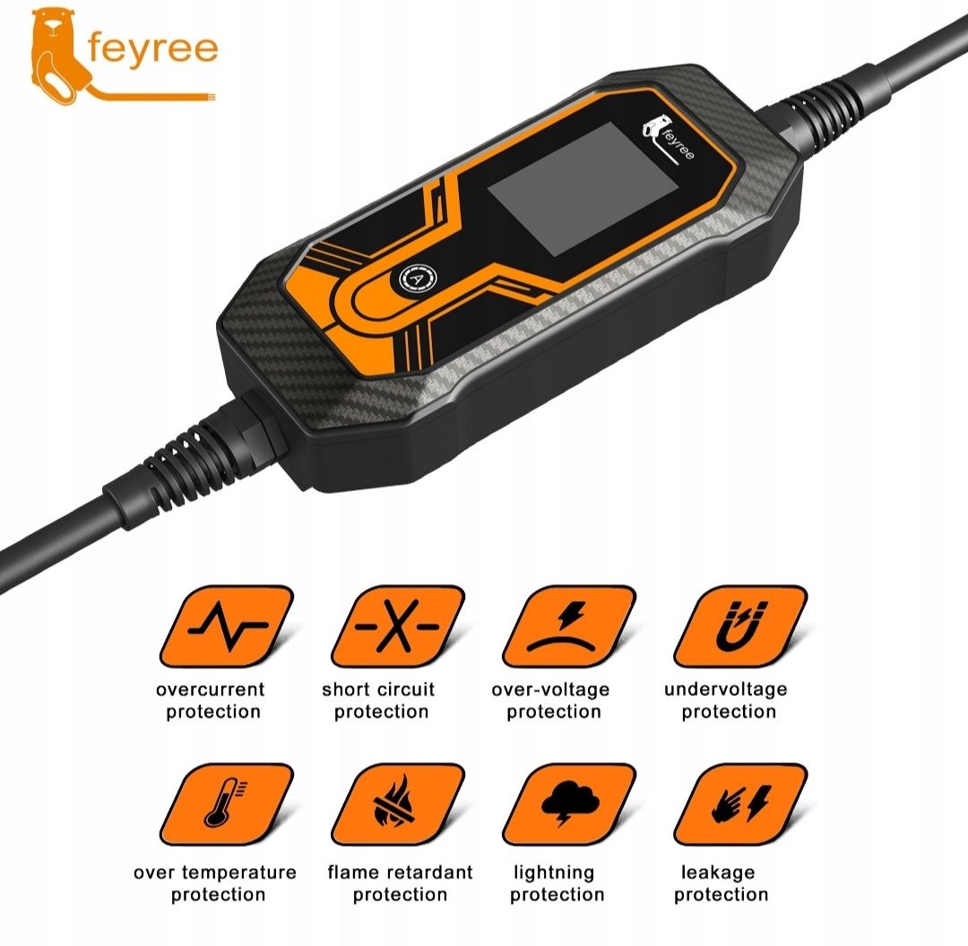 Nowa przenośna ładowarka samochodowa  EVSE 11KW 16A 3-fazy Type 2 5M