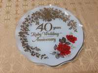 Talerz 40 years Ruby Wedding Anniversary