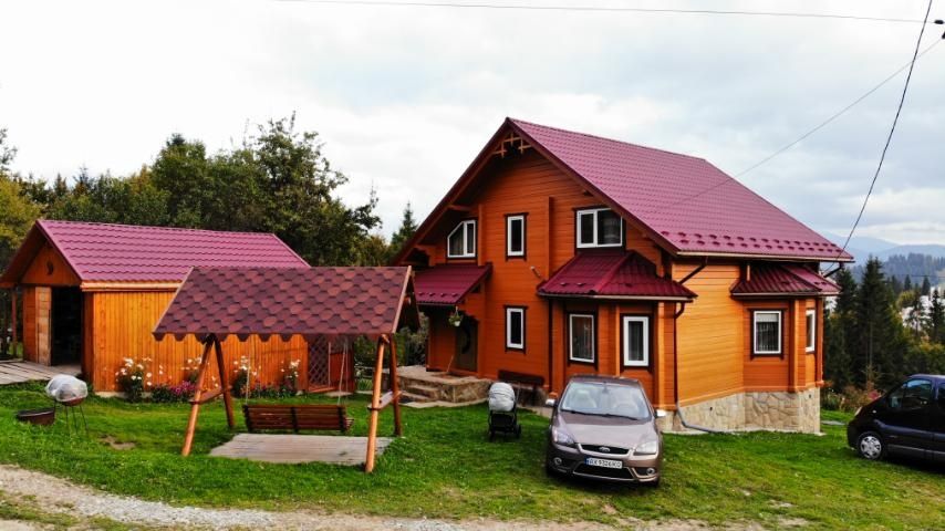 Яблуниця біля Буковеля з видом на Говерлу і Петрос.