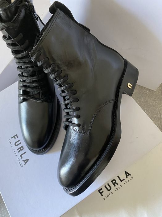 -70% Furla 36рр кожаные ботинки люкс ankle boots lace up