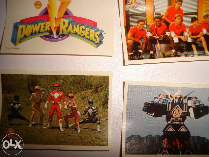 Power rangers - 1989 - belgas - coleção completa de 24 cromos - raro