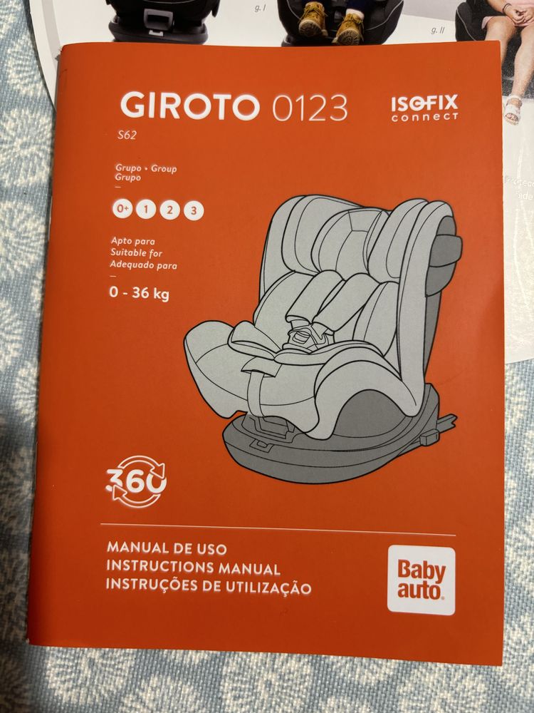 Cadeira auto giroto dos grupos 0123
