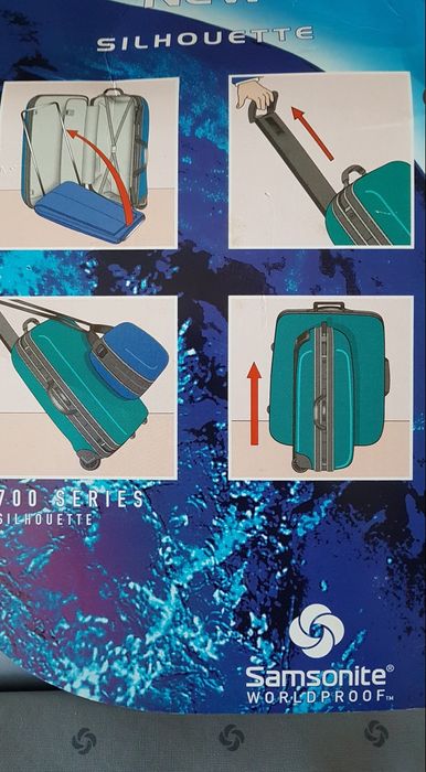 Mala de viagem Sansonite (Nova) rígida com rodas e pega telescópica