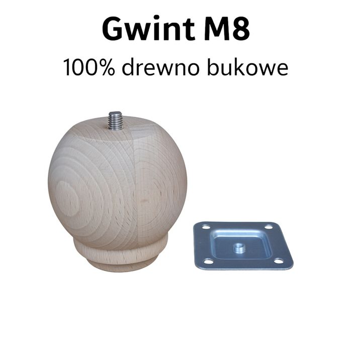 Nóżka drewniana bukowa H-10 cm