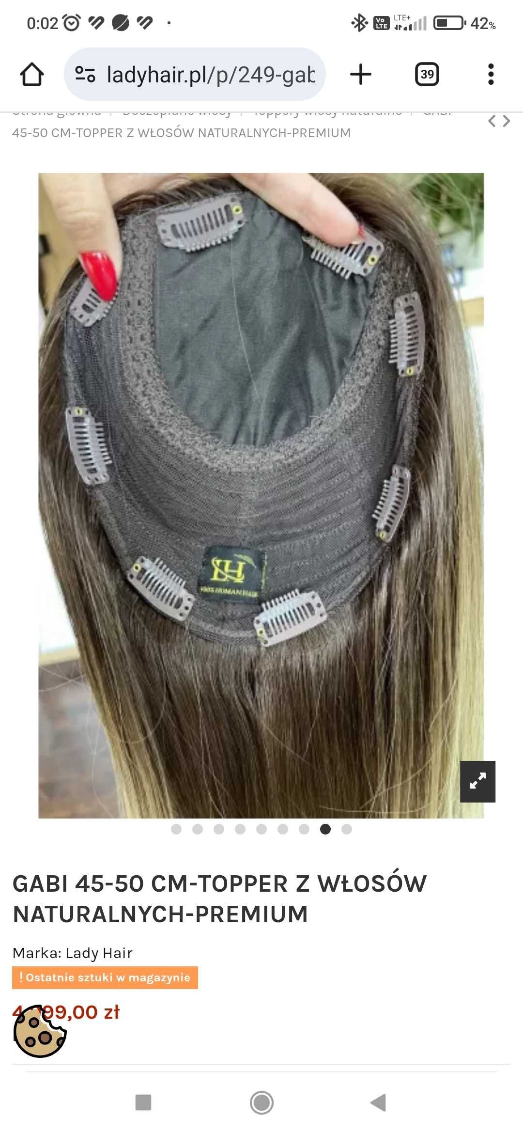 Topper z włosów naturalnych marki Lady Hair