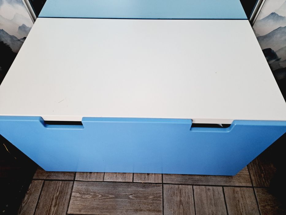 Samstad Ikea biurko dziecięce ławka skrzynia na zabawki z pojemnikiem
