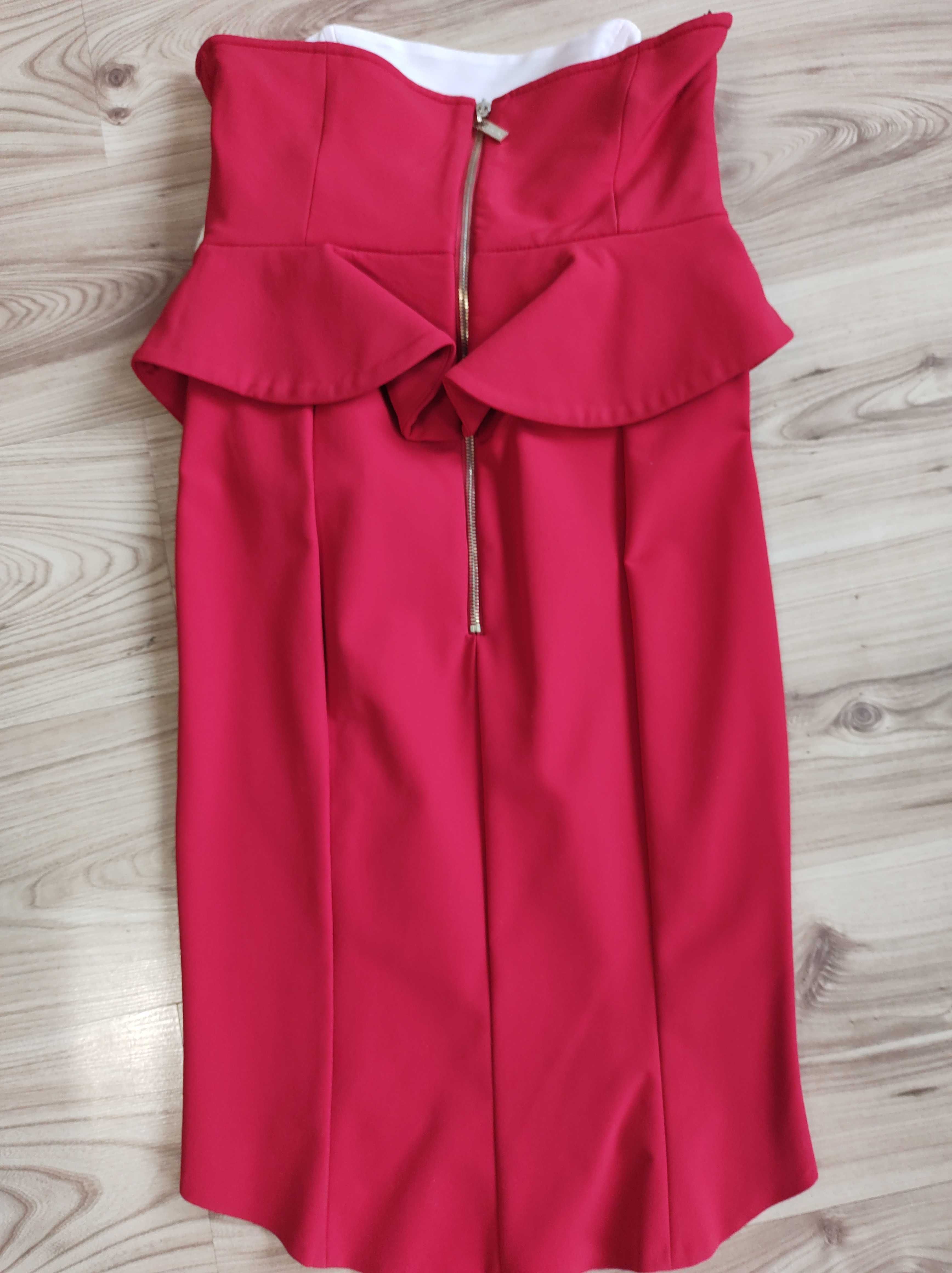 Sukienka czerwona firmy Mangano,logowana, rozm.38