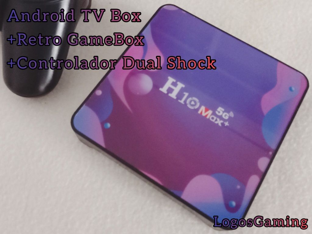 Android TV Box H10max + Retro GameBox + controlador Dualshock