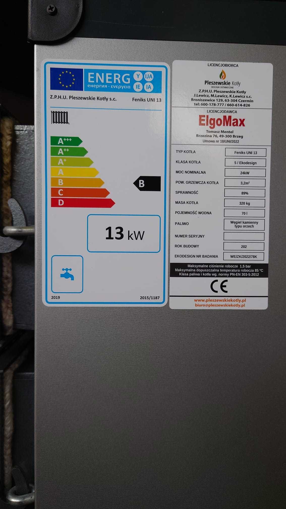 Kocioł 13kW zasypowy na węgiel Dostawa Gratis 10, 13, 18,24