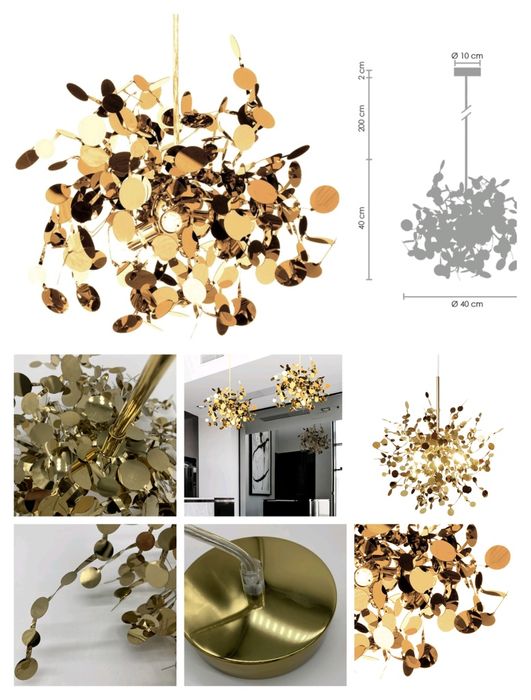 Pół ceny Lampa wisząca Step into Design MONETTI  złota 40 cm NOWA