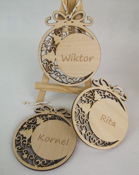Drewniana bombka z imieniem