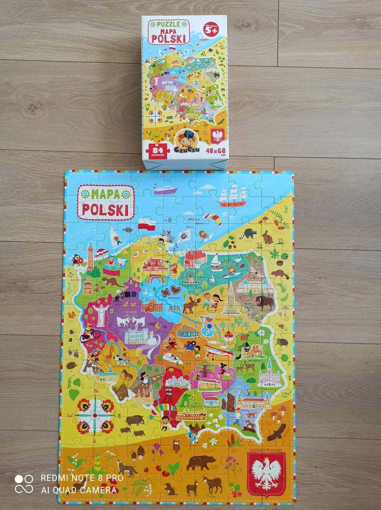 Sprzedam puzzle Mapa Polski 84 elementy