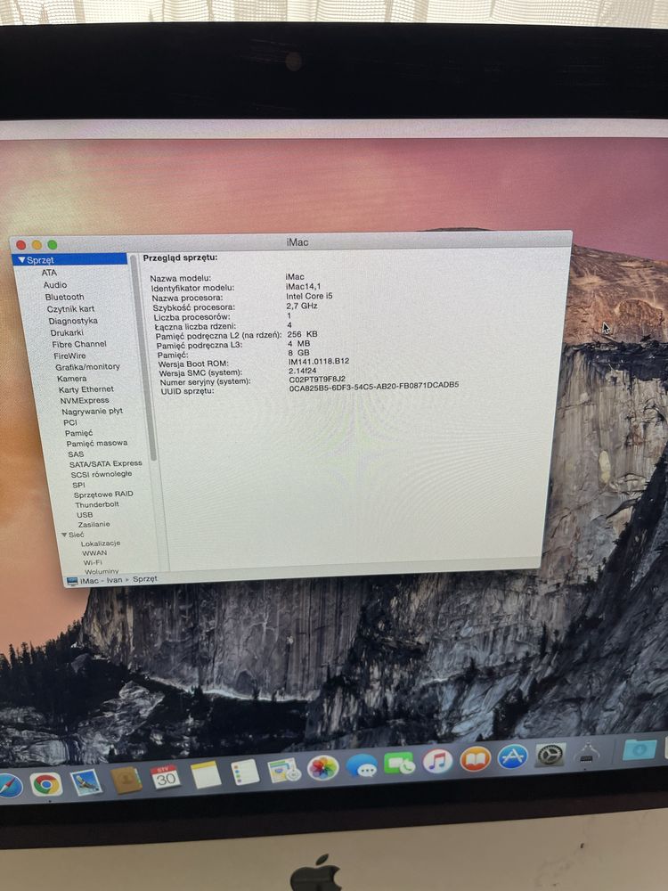 iMac 14,1 uzywany stan dobry