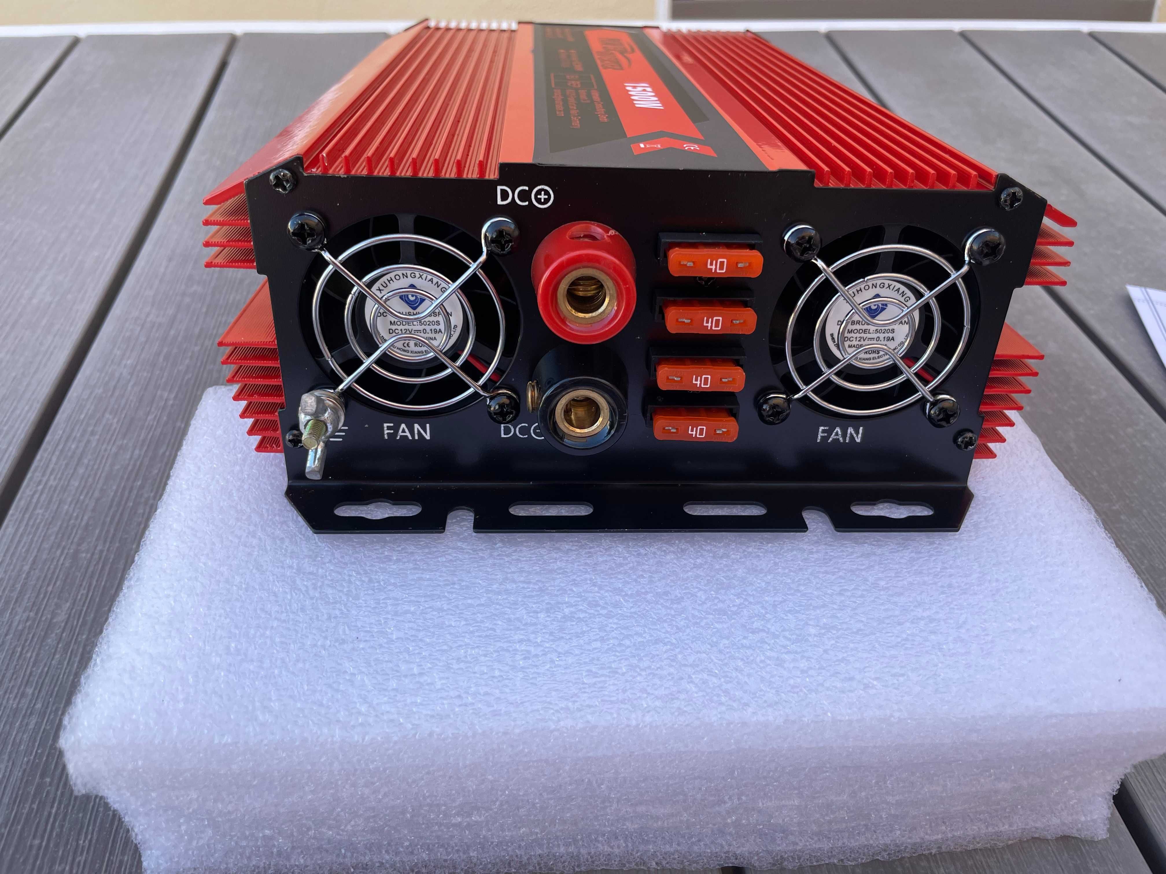 Novo - Conversor de voltagem 1500 W Carro e Autocaravana