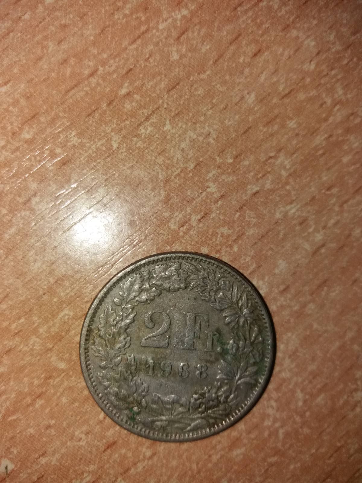 Монета 2 Франка 1968 року