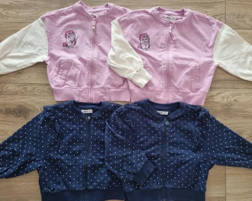 4 x Bluza rozpinana dziewczynki rozm. 98/104 / Sinsay / Bliźniaczki