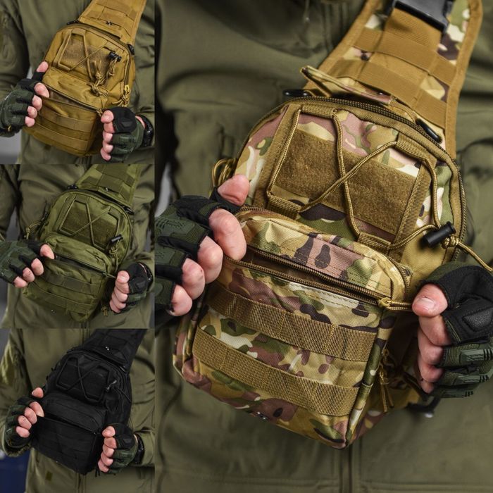 Тактична військова сумка-барсетка через плече мультикам на 6л