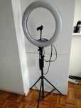Ring light e suporte para telemóvel p/ vídeos/ youtube/ tiktok