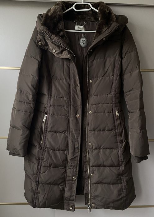 Oltre markowa puchowa brazowa kurtka damska