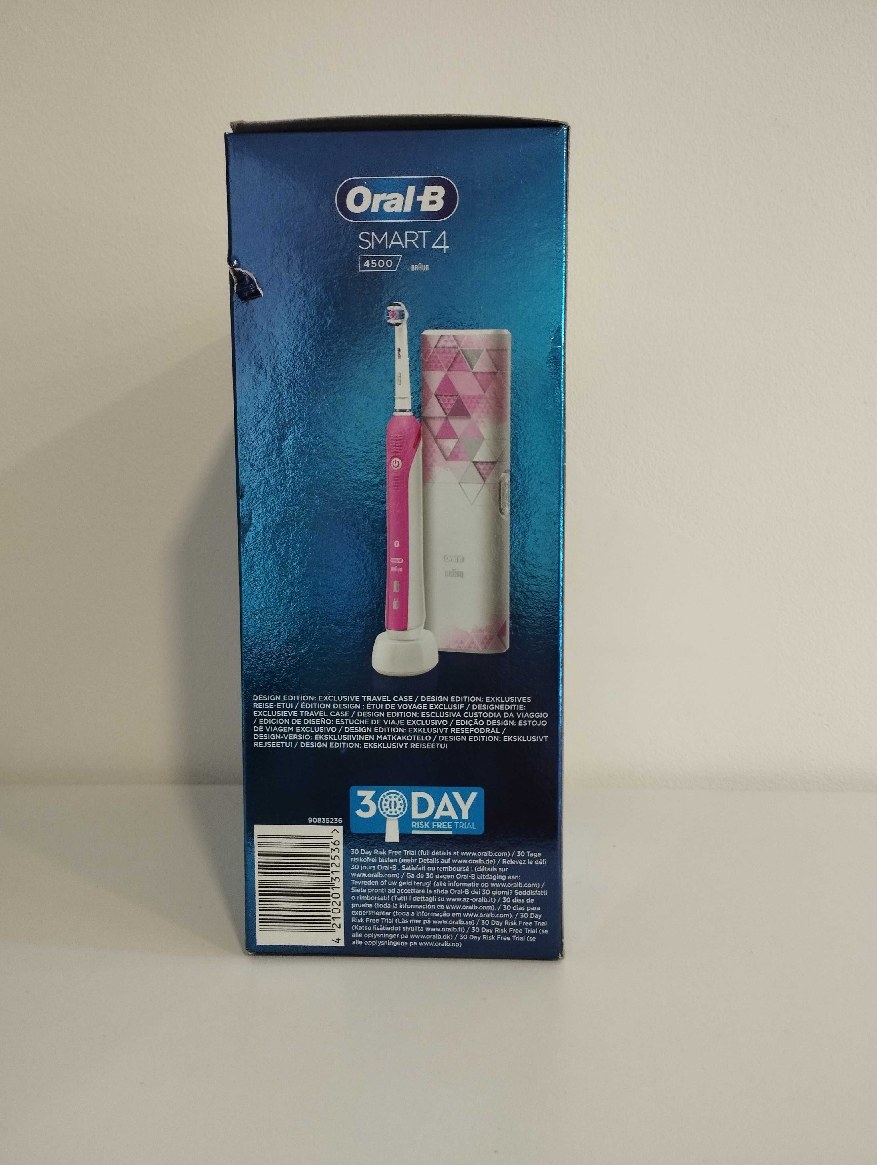 Oral-B Smart 4 4500 Szczoteczka Elektryczna, Różowy,