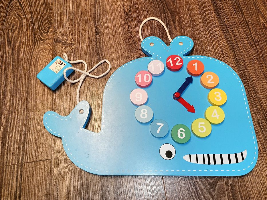 Zabawka drewniana zegar układanka/tablica