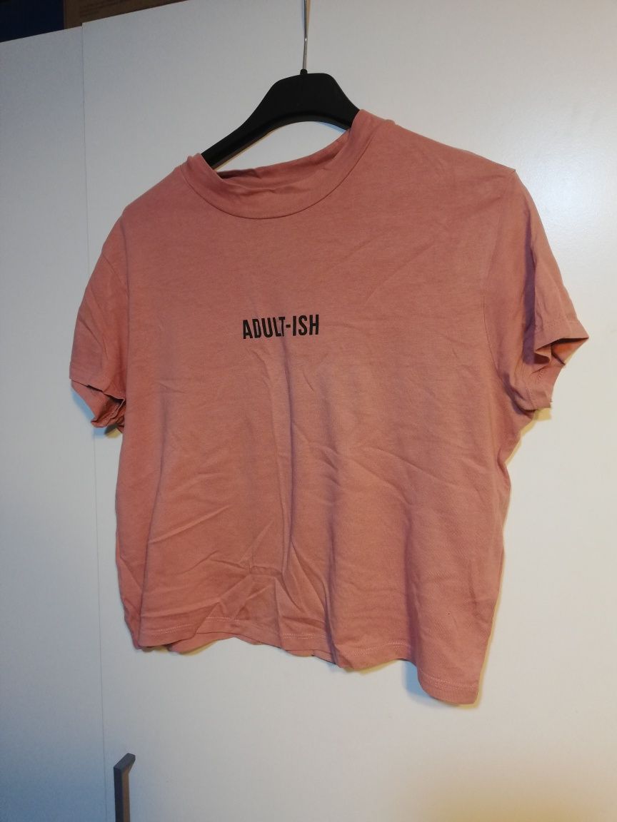 T-shirt koszulka różowa cropp croptop
