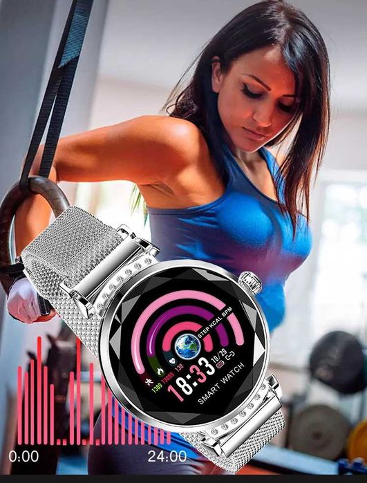 Elegancki zegarek damski na bransolecie z Cyrkoniami Nowy Model