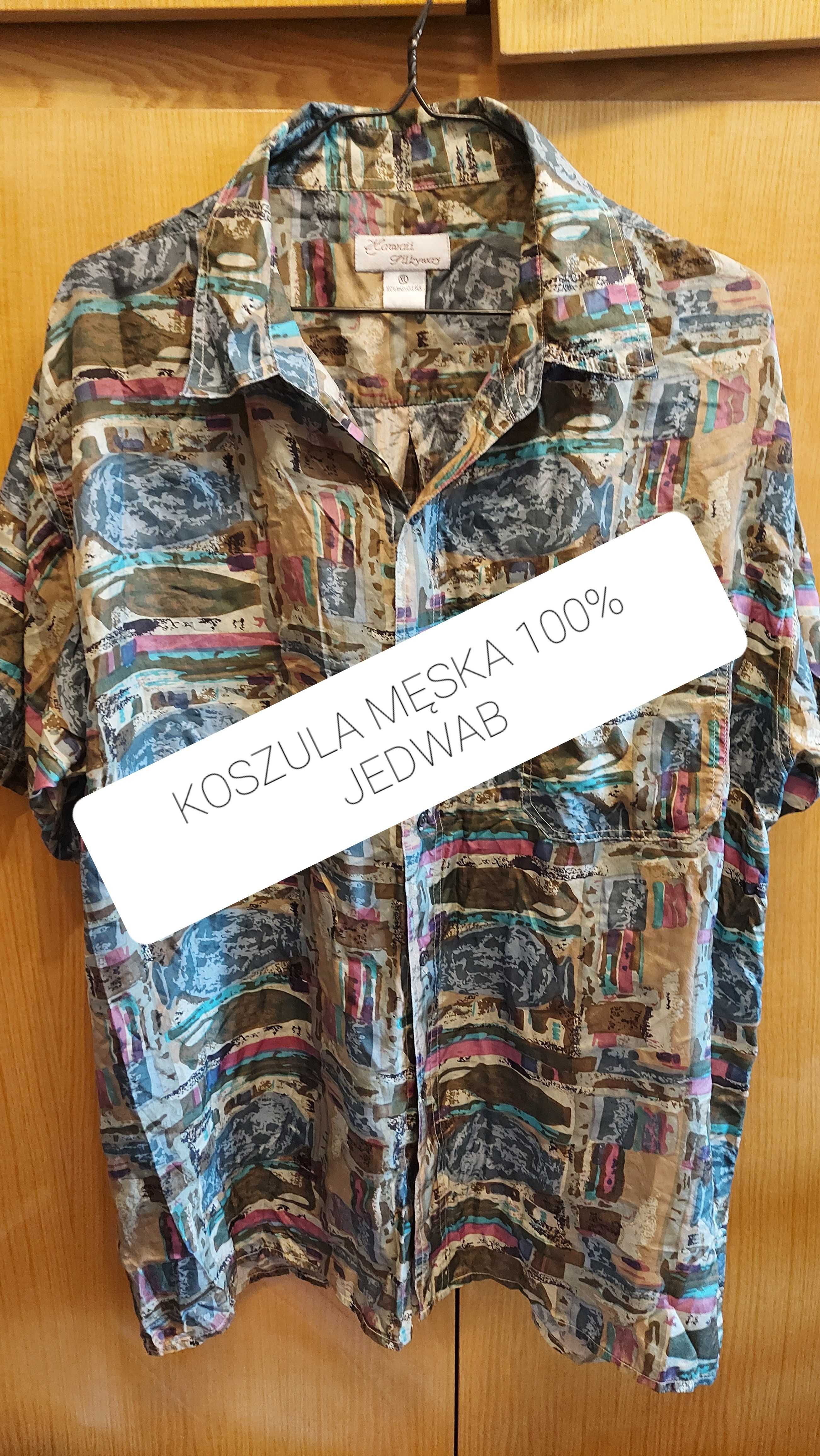 Koszula męska 100% JEDWAB XL