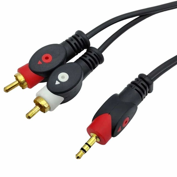 Аудио кабель Jack 3.5мм – 2RCA для колонок AUX 1.2 m шнур