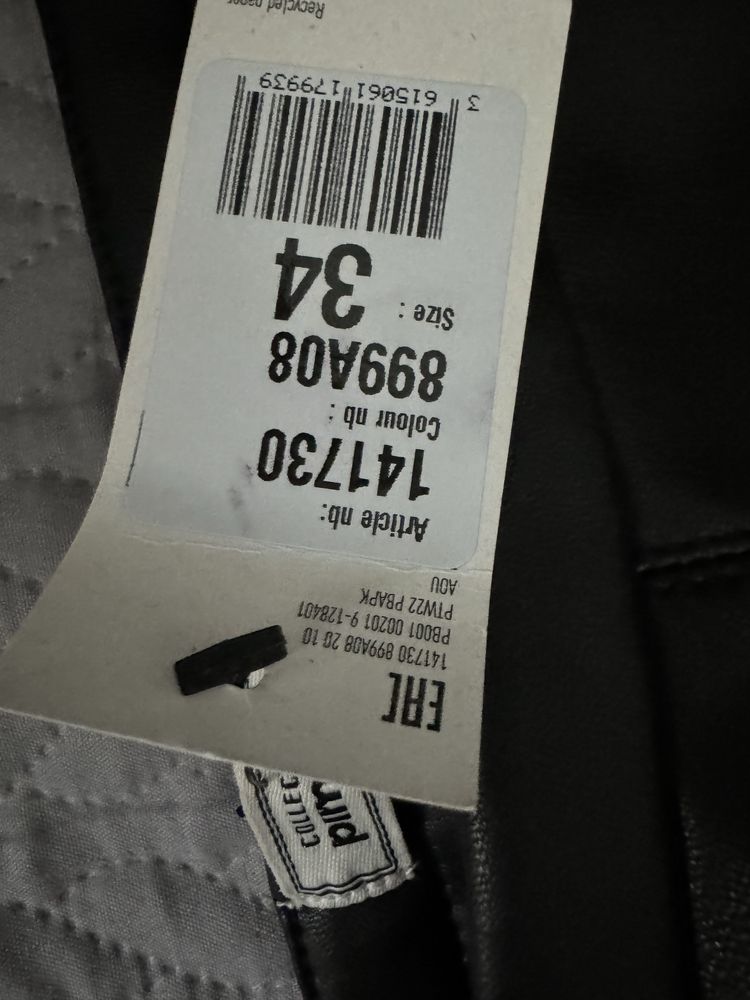 Pimkie spodnie legginsy skórzane wysoki stan czarne XS 34 nowe