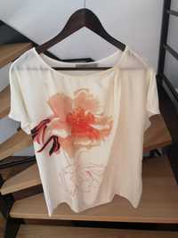 Kremowa bluzka z motywem kwiatowym Monnari 42 XL