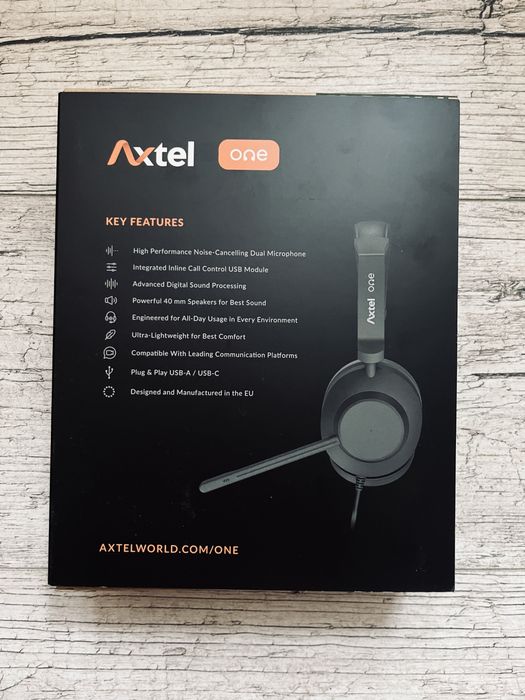 Słuchawki Axtel One UC Stereo USB-C/-A bezprzewodowe nauszne