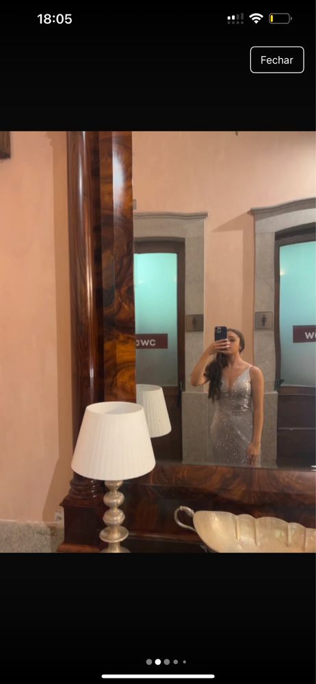 Vestido prata brilhante baile de finalistas
