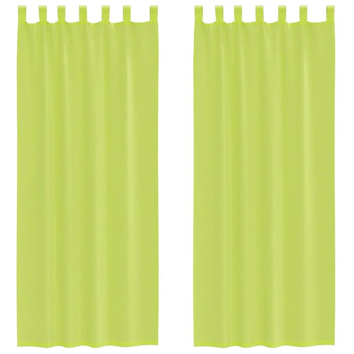 Vidaxl Zasłony Woalowe Z Zakładką Na Górze 2 Szt. Jabłko Zielone