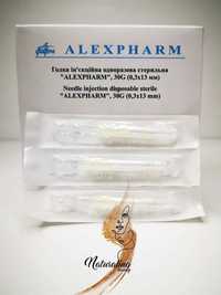 Голка ін'єкційна 30G (0,3х13 мм) стерильна "ALEXPHARM" (100 шт/уп)