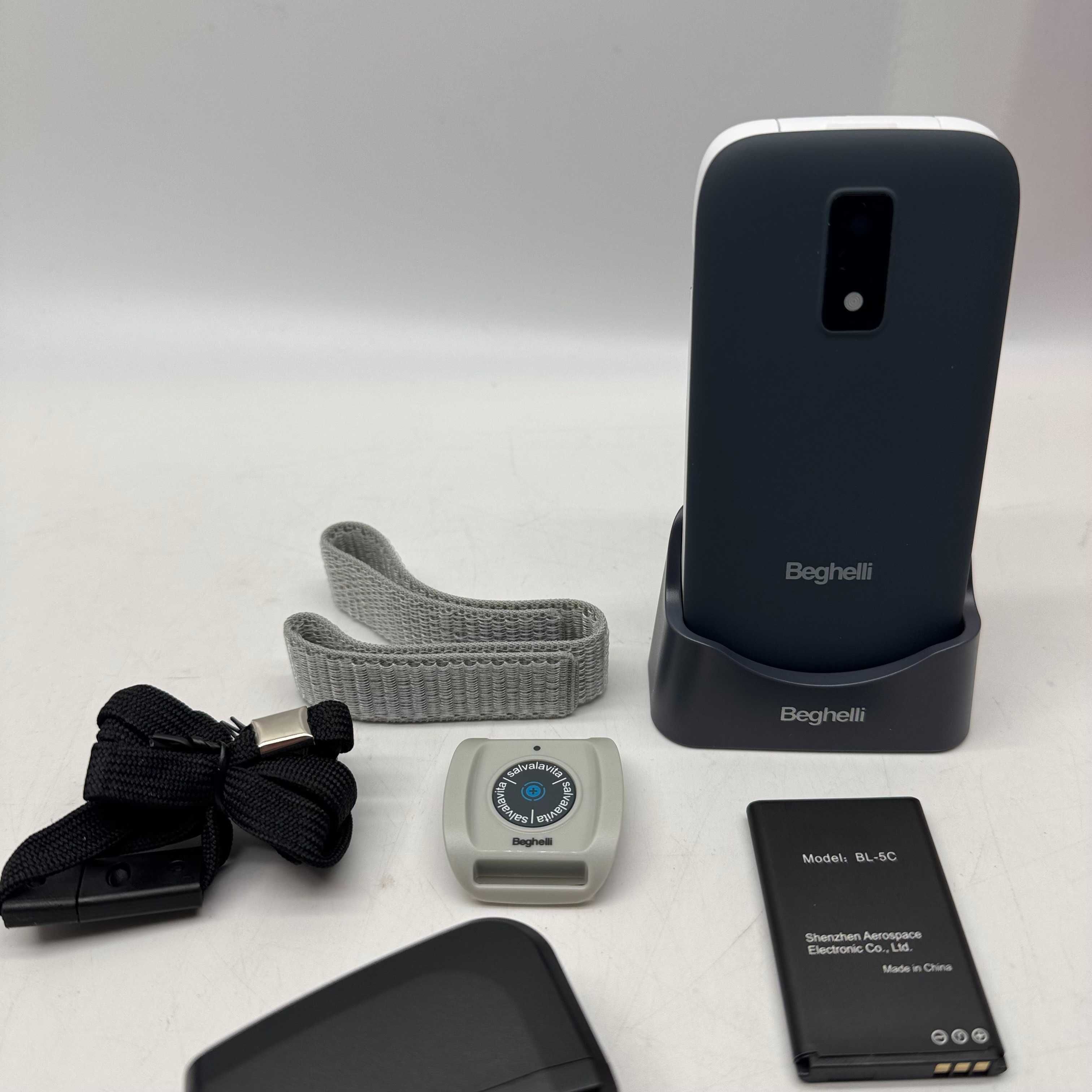 Telefon BEGHELLI SLV20 Plus + Band Plus ze stacją ładującą