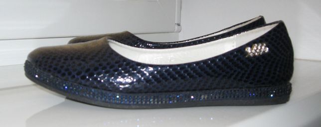Туфли для девочки синие, б/у, размер 33