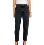 Szare jeansy o kroju mom fit z wysokim stanem S 36