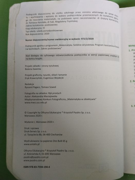 Matematyka 2 oficyna edukacyjna kruczab podręcznik liceum technikum