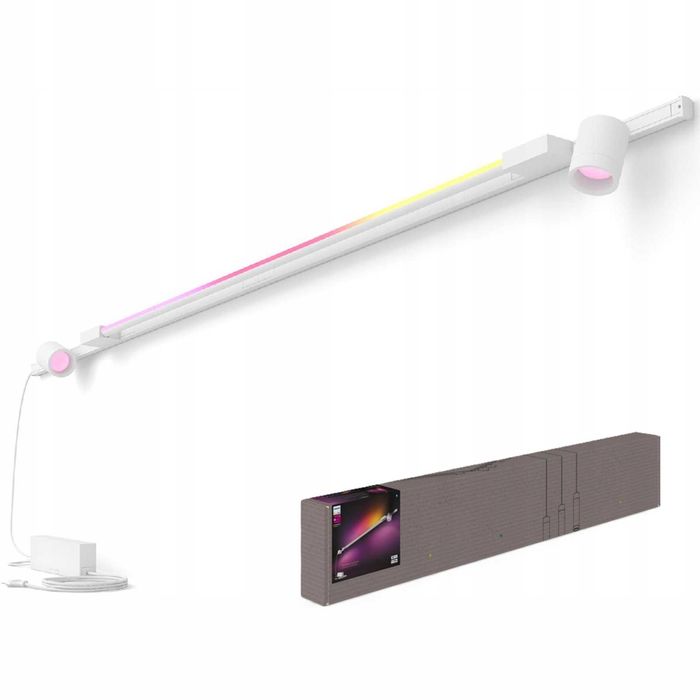Szynoprzewód 2m + 2x Reflektor Lampa LED Perifo CCT RGB Philips HUE