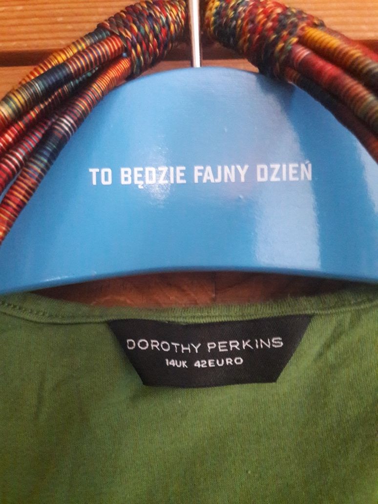 Obniżka - Dorothy Perkins ładna tunika zieleń cotton r L/14 i 42