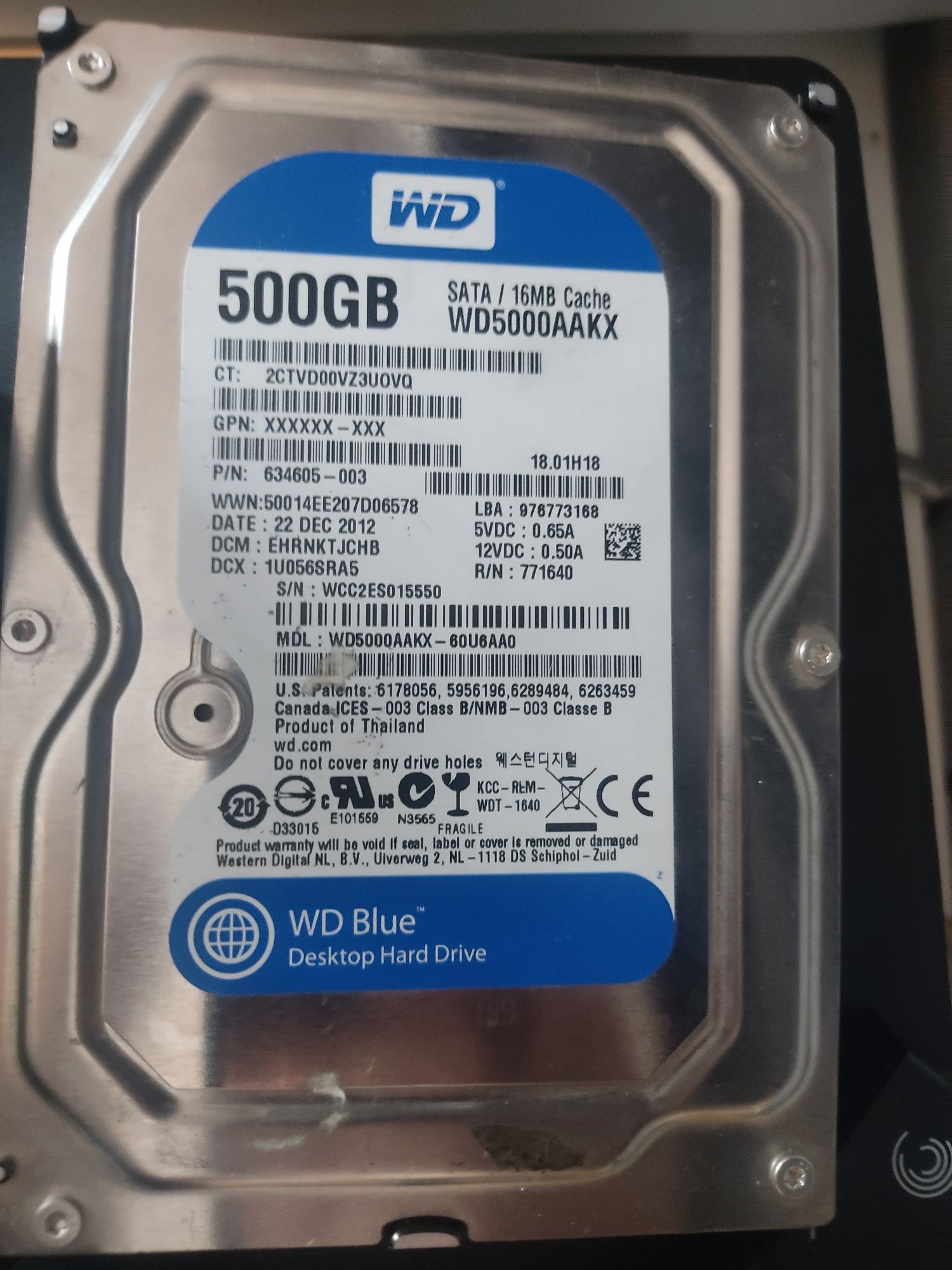 Disco rígido 3.5 Western Digital WD Blue 500Gb